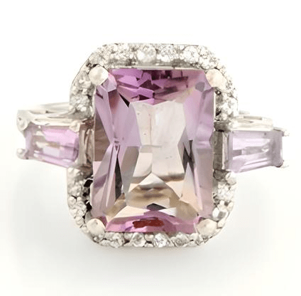 2CT Pink Amethyst Octo Halo Ring - GEMPARA