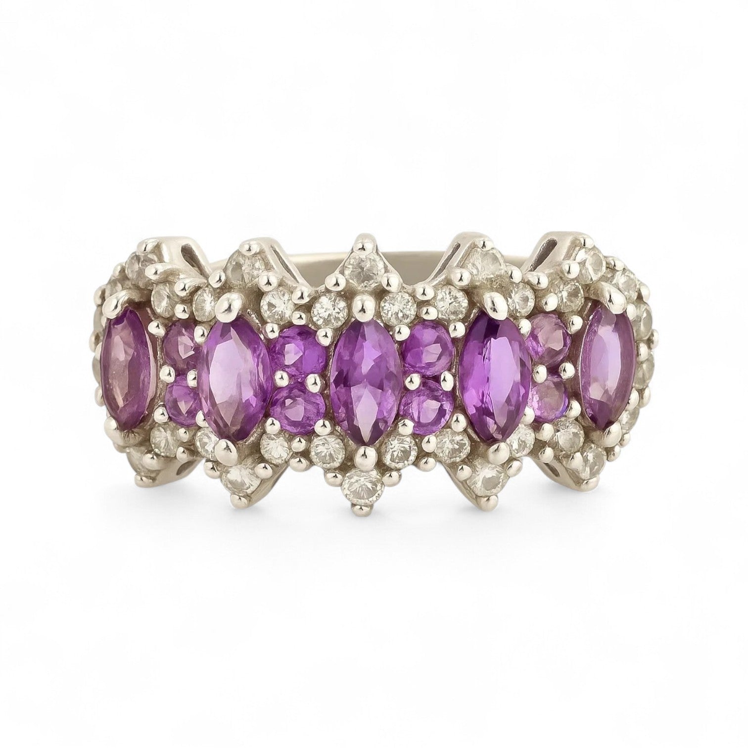 Marquise cut Diadem Amethyst ring - GEMPARA