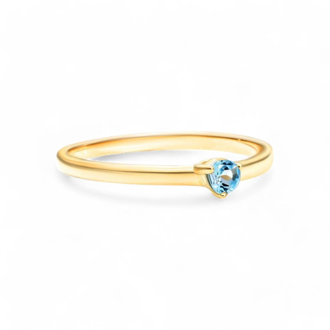 0.10CT Round cut Aquamarine Ring - GEMPARA