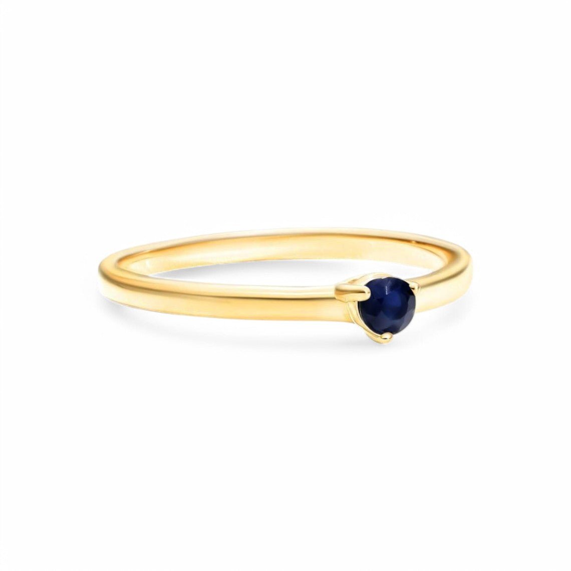 0.10CT Round cut Lab Sapphire Ring - GEMPARA