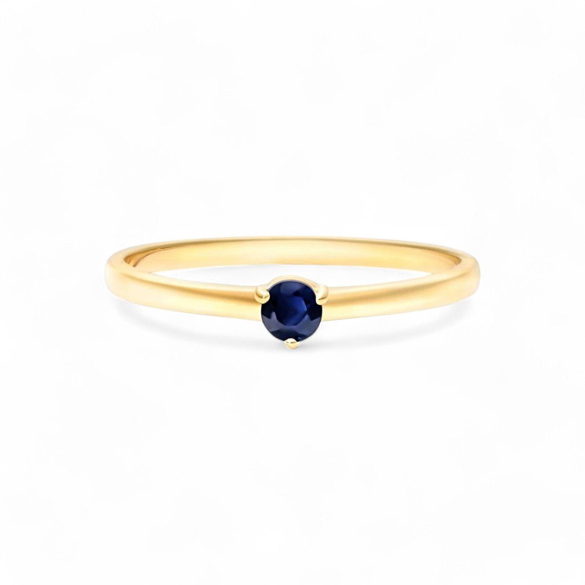 0.10CT Round cut Lab Sapphire Ring - GEMPARA