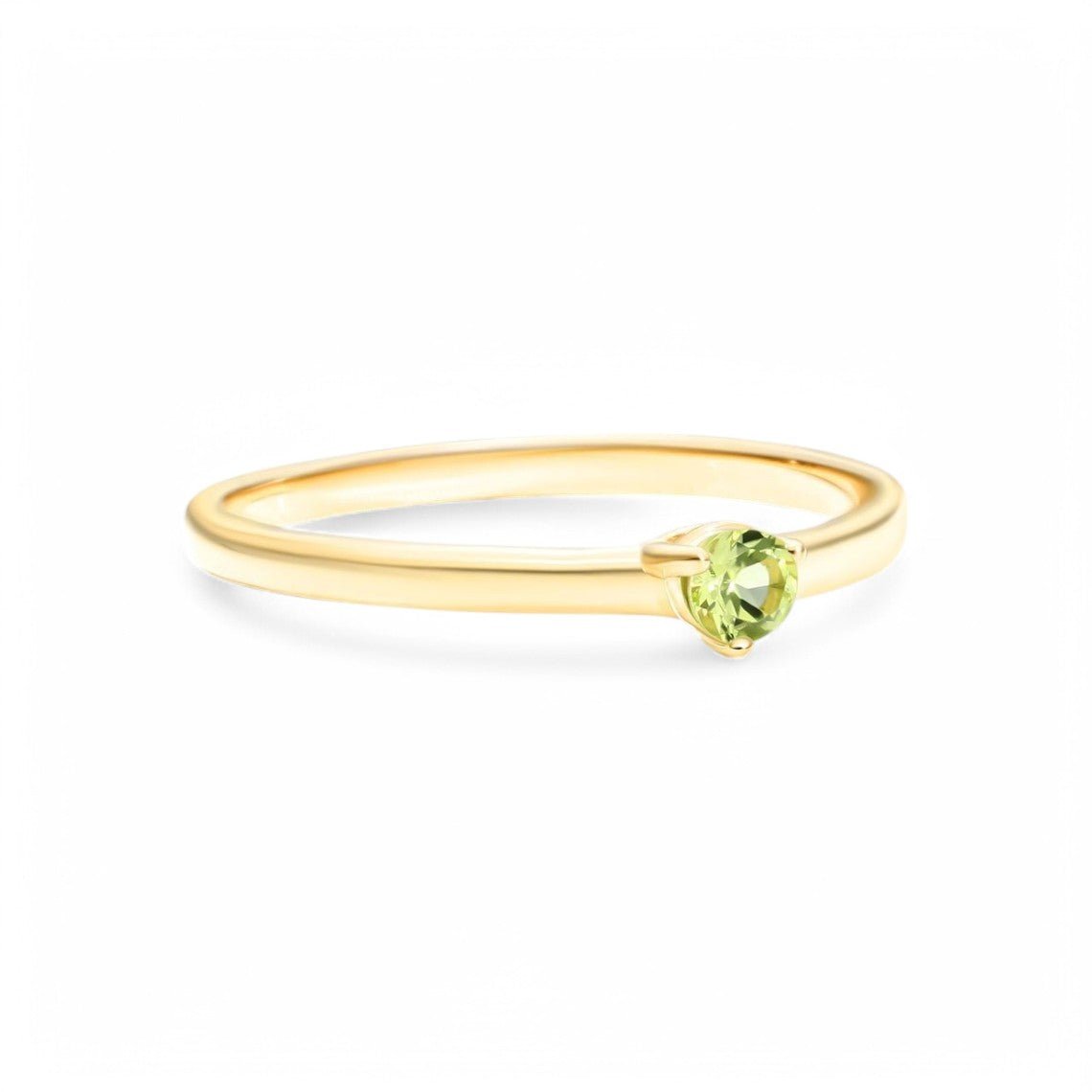 0.10CT Round cut Peridot Ring - GEMPARA