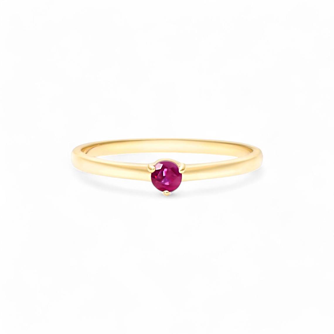 0.10CT Round cut Ruby Ring - GEMPARA