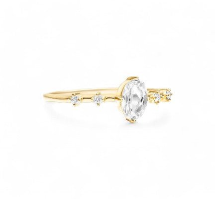 0.50CT Oval cut Lab Diamond Ring - GEMPARA