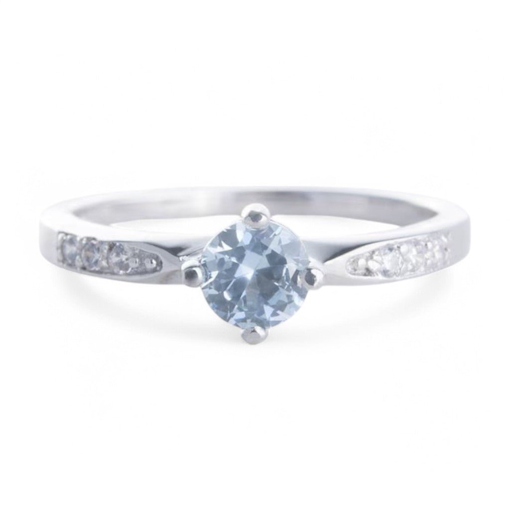 0.50CT Round cut Aquamarine Ring - GEMPARA