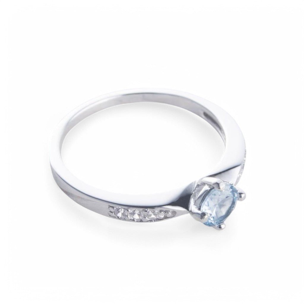 0.50CT Round cut Aquamarine Ring - GEMPARA