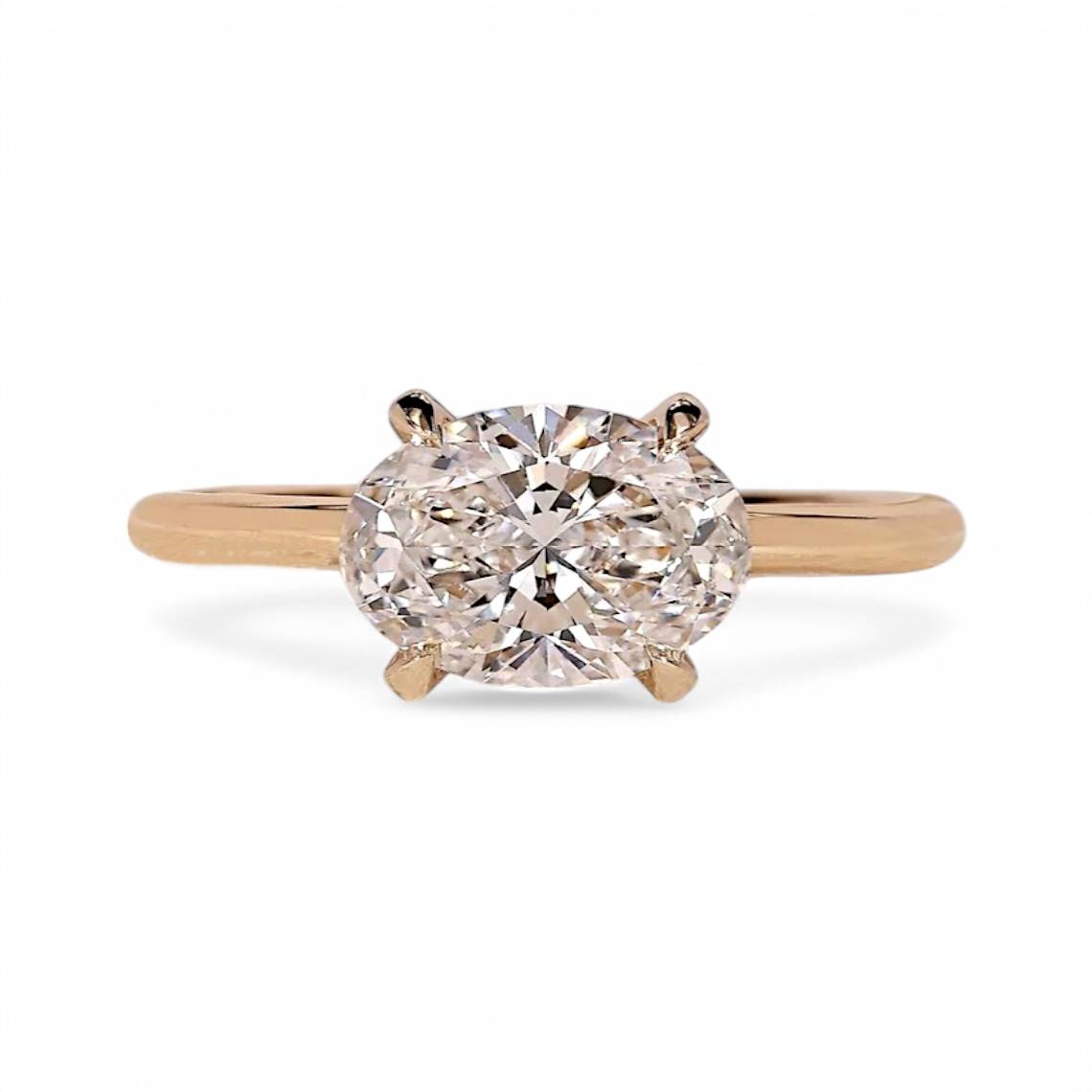 0.80 CT Oval cut Moissanite Ring - GEMPARA