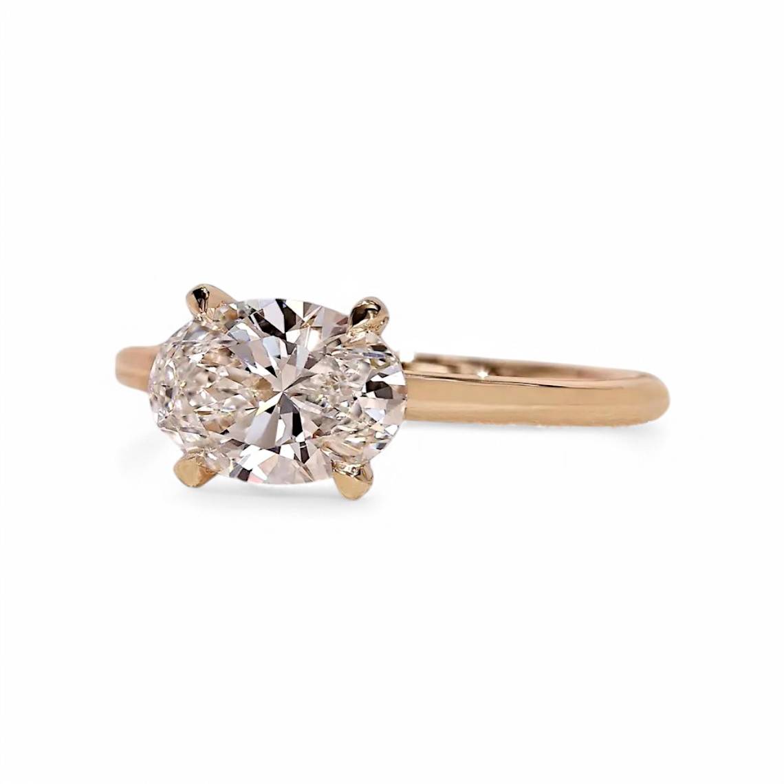 0.80 CT Oval cut Moissanite Ring - GEMPARA