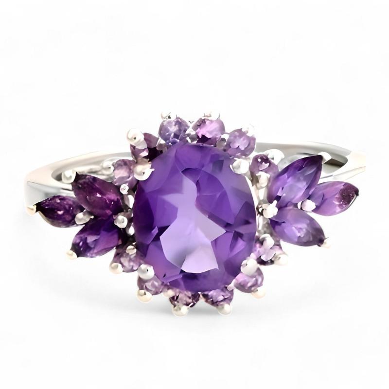 1 CT Amethyst Cluster Ring - GEMPARA