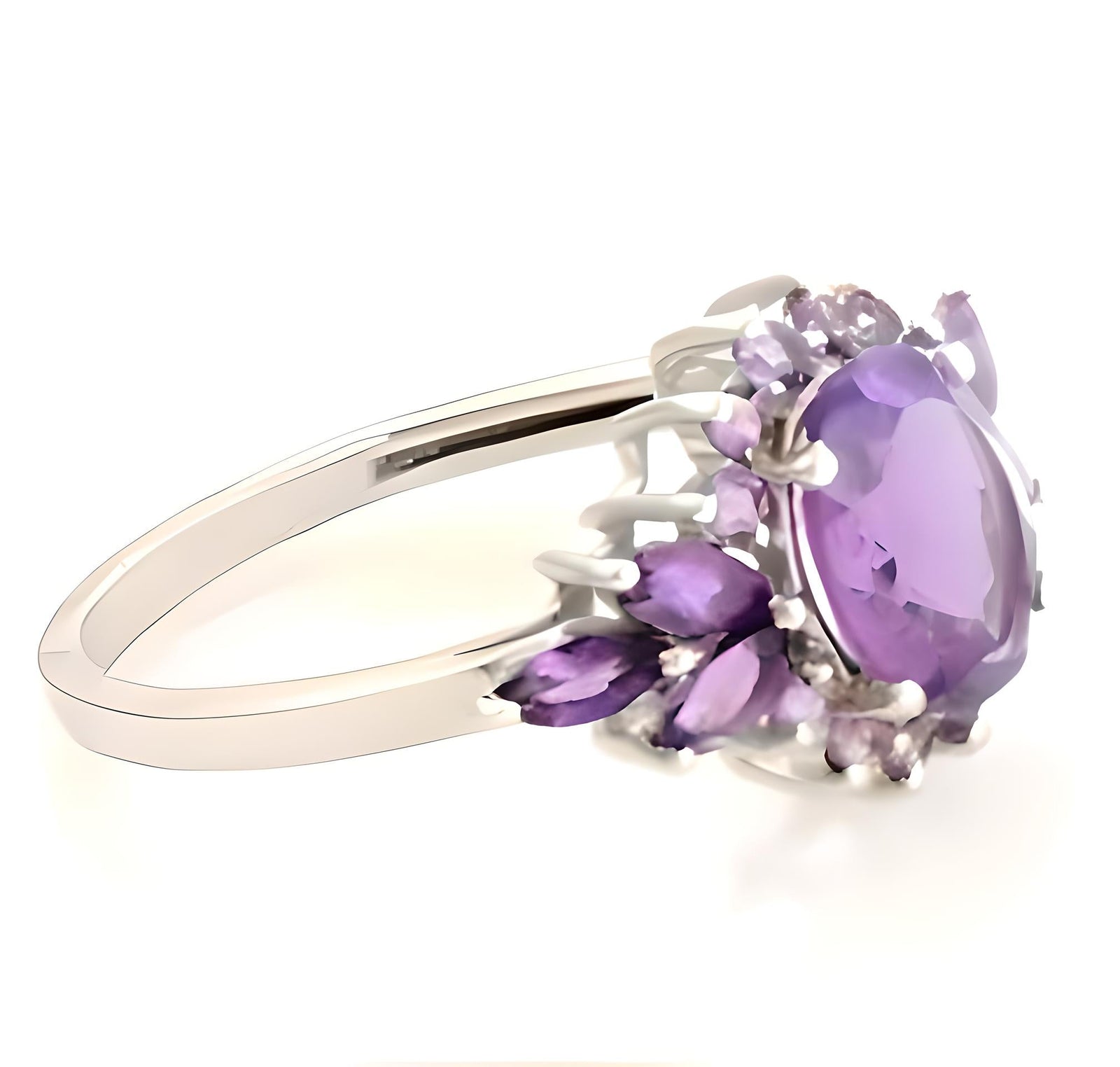 1 CT Amethyst Cluster Ring - GEMPARA