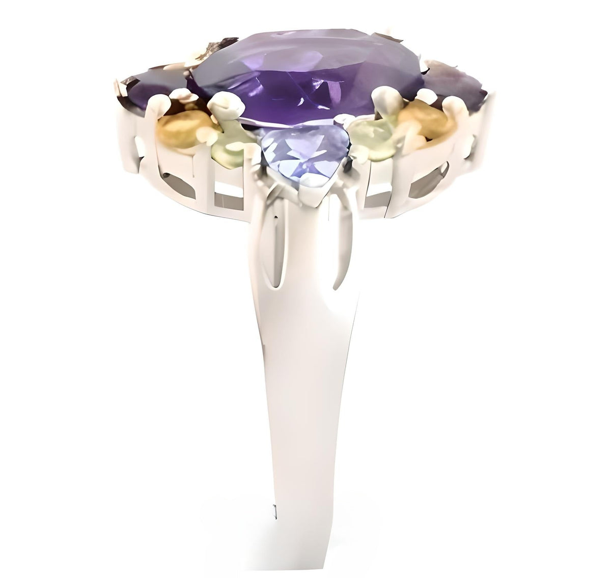1 CT Amethyst Multi Stone Ring - GEMPARA