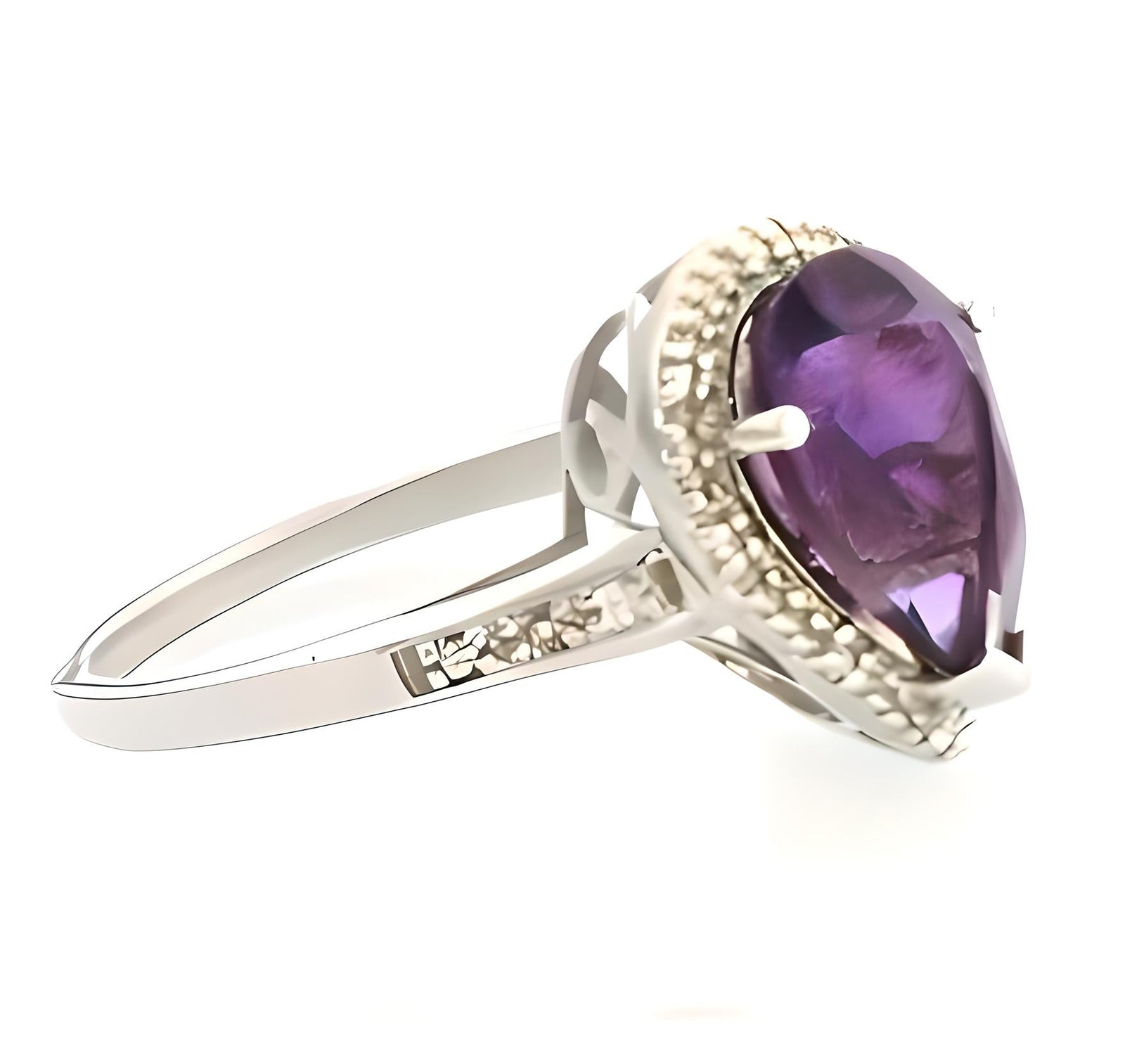 1 CT Amethyst Pear Cut RIng - GEMPARA