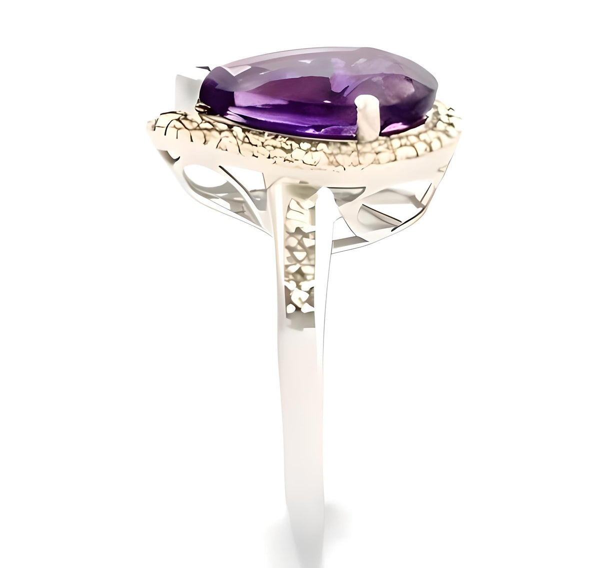1 CT Amethyst Pear Cut RIng - GEMPARA