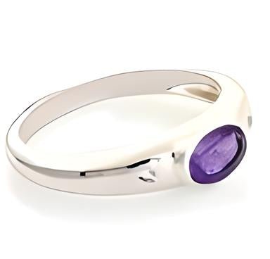 1 CT Oval Amethyst Ring - GEMPARA
