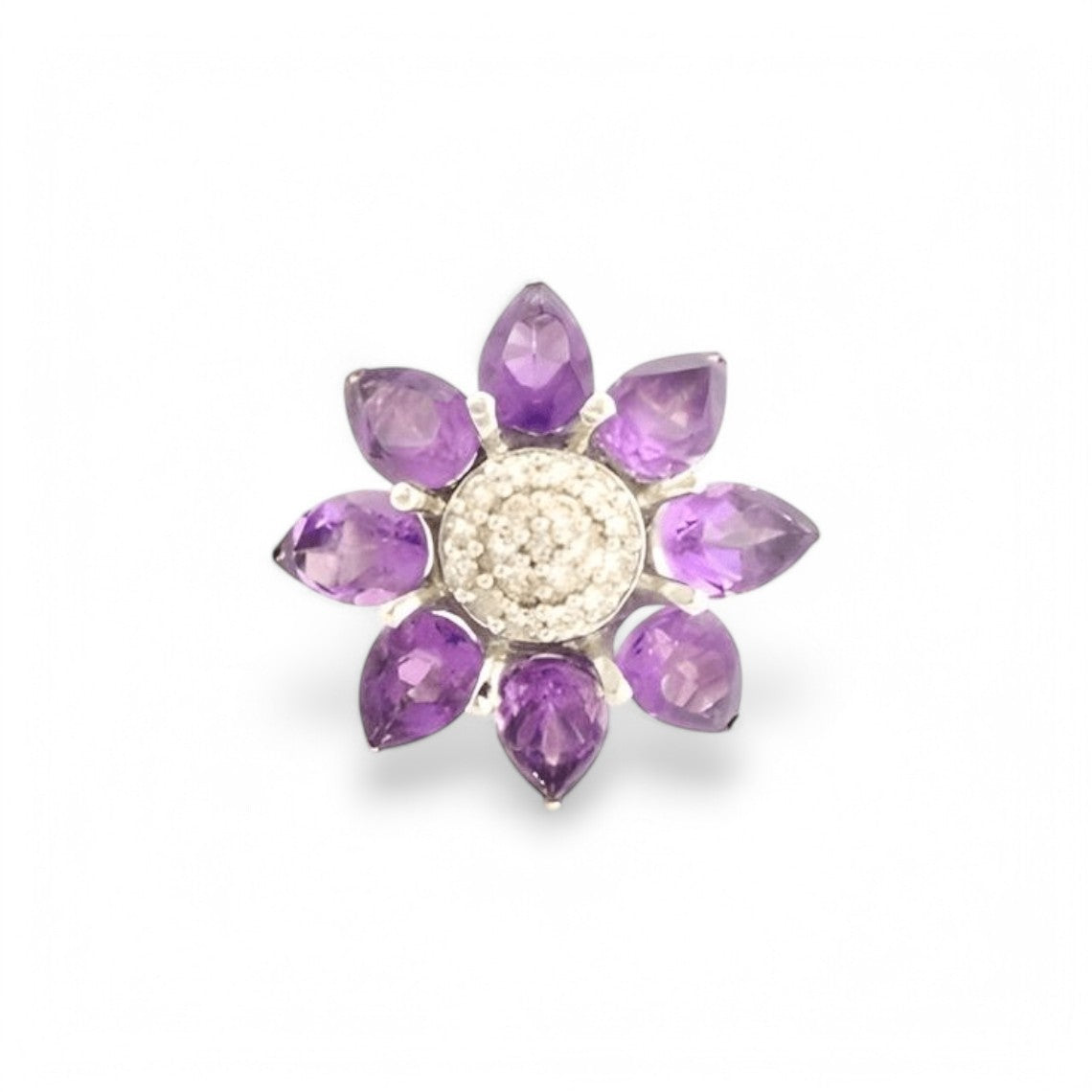 1CT Pear Amethyst  Ring - GEMPARA