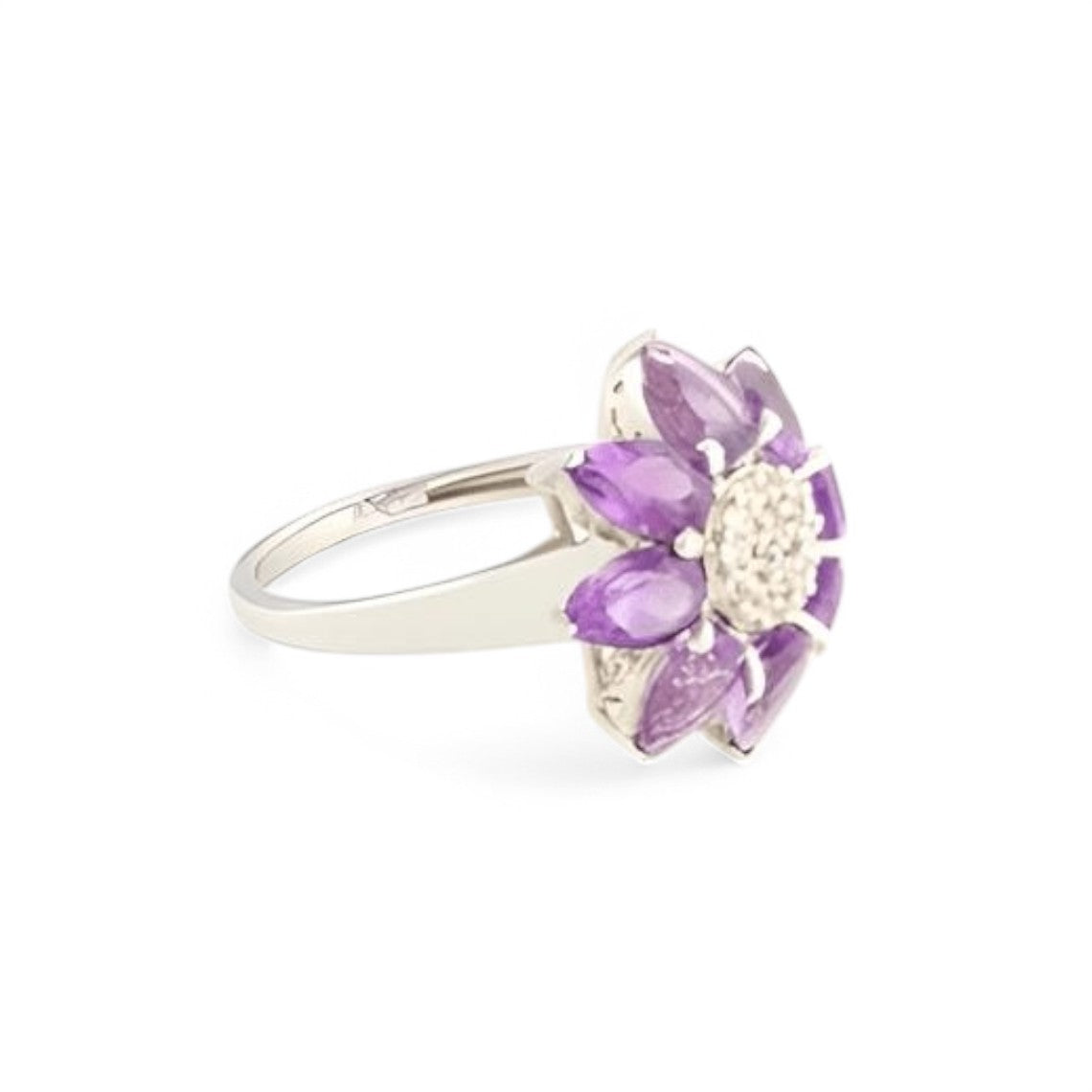 1CT Pear Amethyst  Ring - GEMPARA