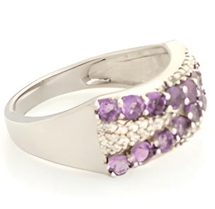 1 CT Round Flowing Amethyst Ring - GEMPARA