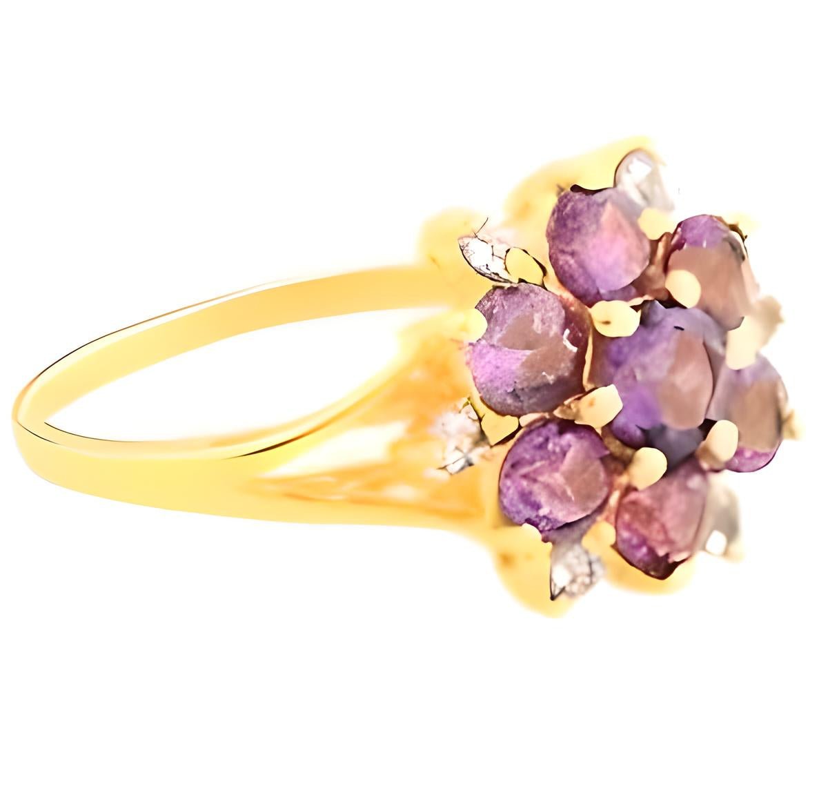 1.25CT Round Amethyst and Tanzanite Ring - GEMPARA