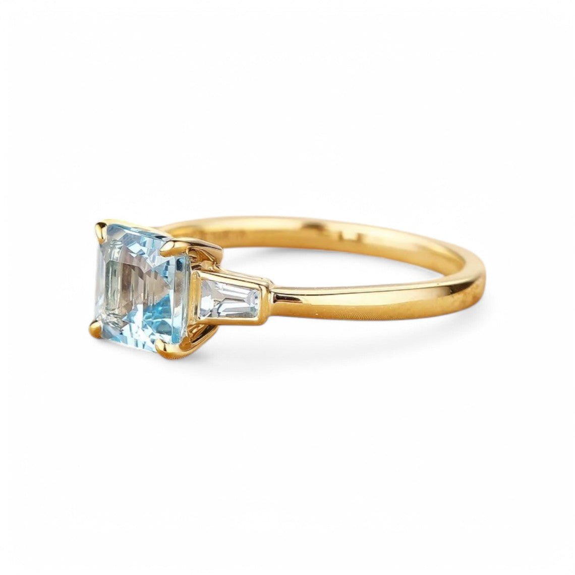 1.2CT Square cut Aquamarine Ring - GEMPARA