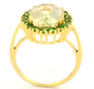 1.50CT Oval Green Amethyst Halo Ring - GEMPARA