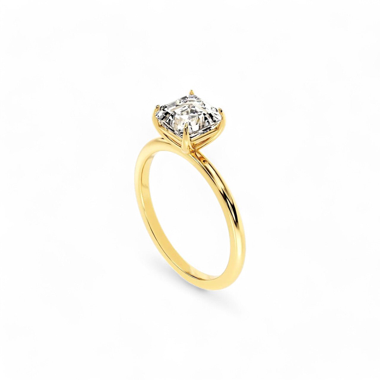 1.5CT Asscher cut Lab Diamond Ring - GEMPARA