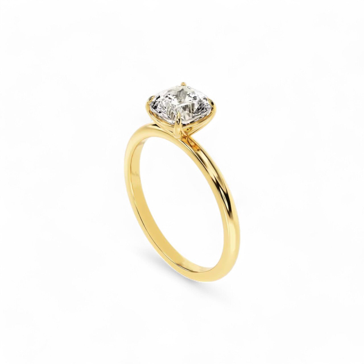 1.5CT Cushion cut Solitaire Lab Diamond Ring - GEMPARA