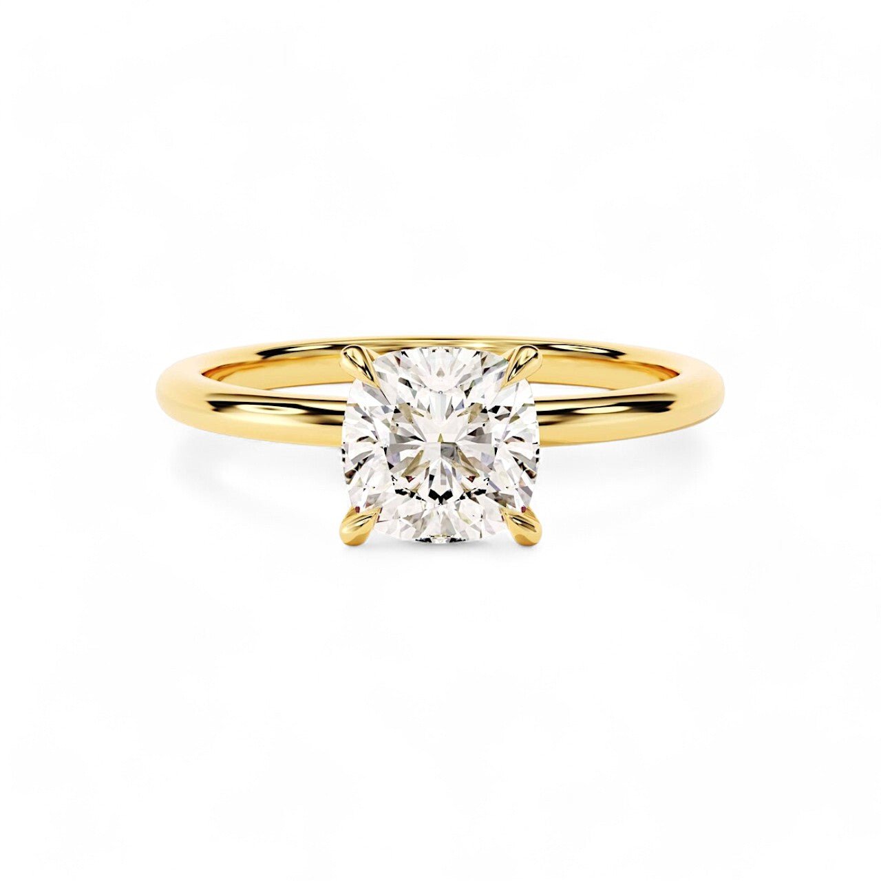 1.5CT Cushion cut Solitaire Lab Diamond Ring - GEMPARA