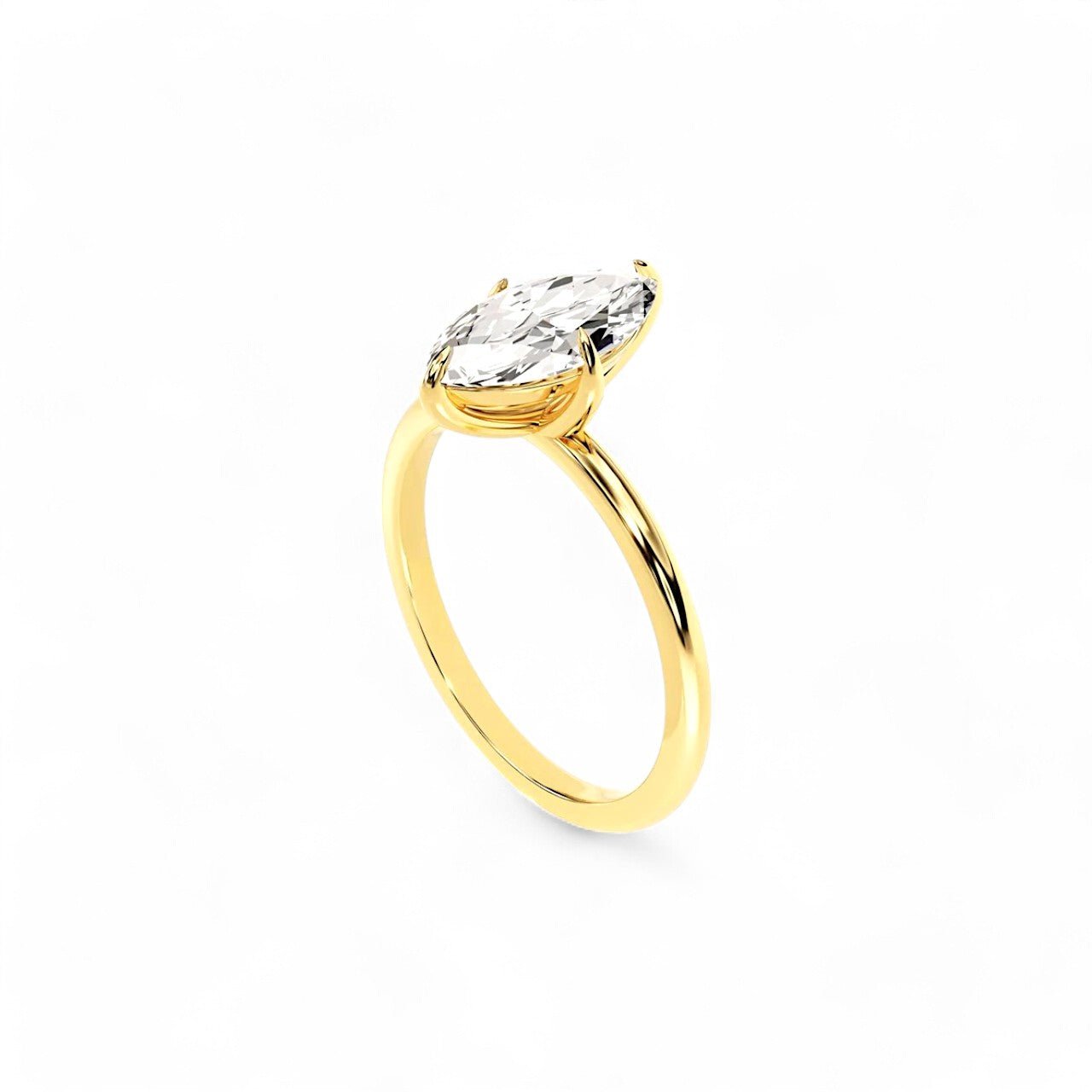 1.5CT Marquise cut Solitaire Moissanite Ring - GEMPARA