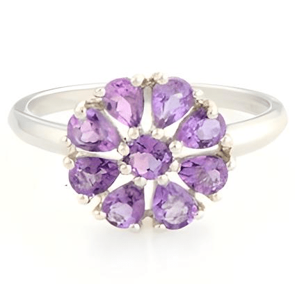 1C Pear Amethyst Dame Ring - GEMPARA
