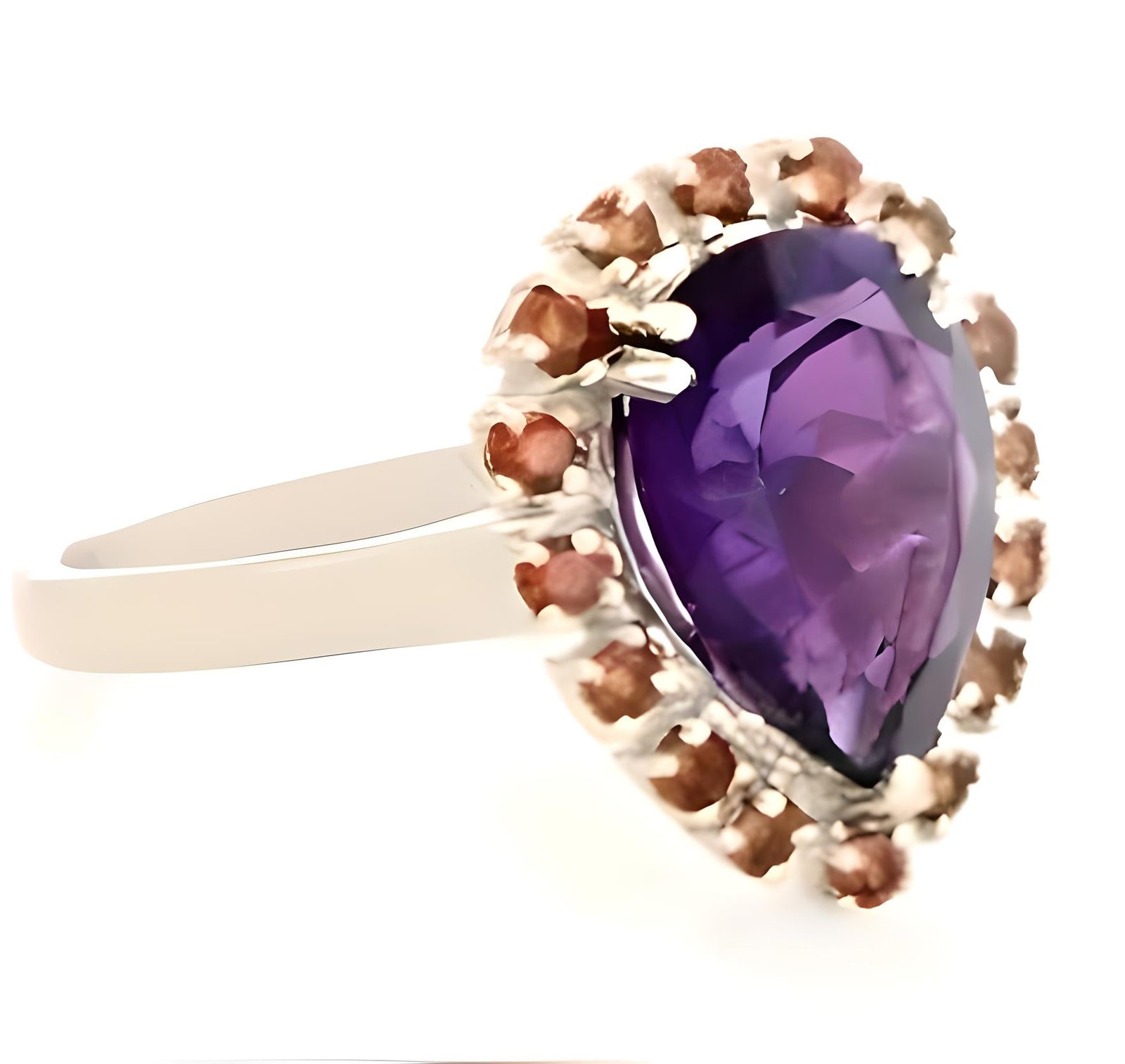 1CT African Amethyst and Garnet Ring - GEMPARA