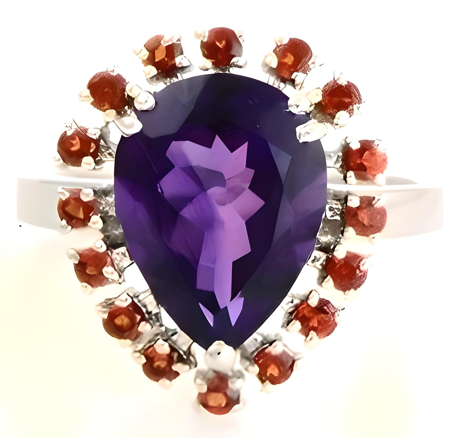 1CT African Amethyst and Garnet Ring - GEMPARA