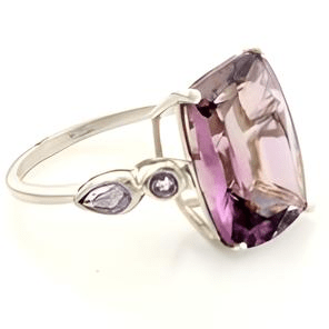 Silver 1CT Amethyst Cushion Ring - GEMPARA