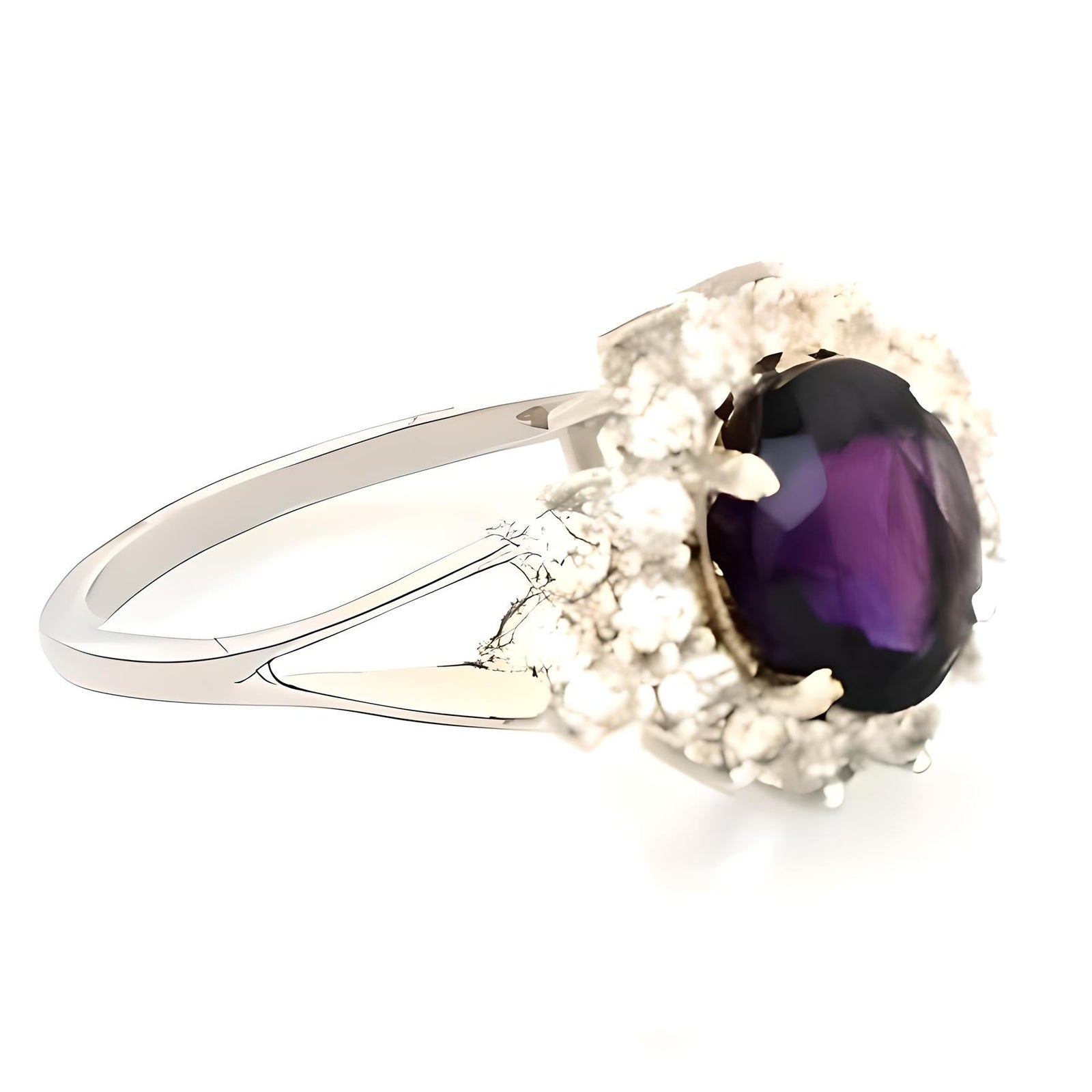 1CT Amethyst Halo Ring - GEMPARA