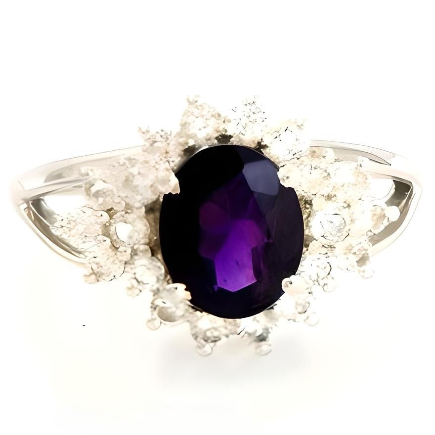 1CT Amethyst Halo Ring - GEMPARA
