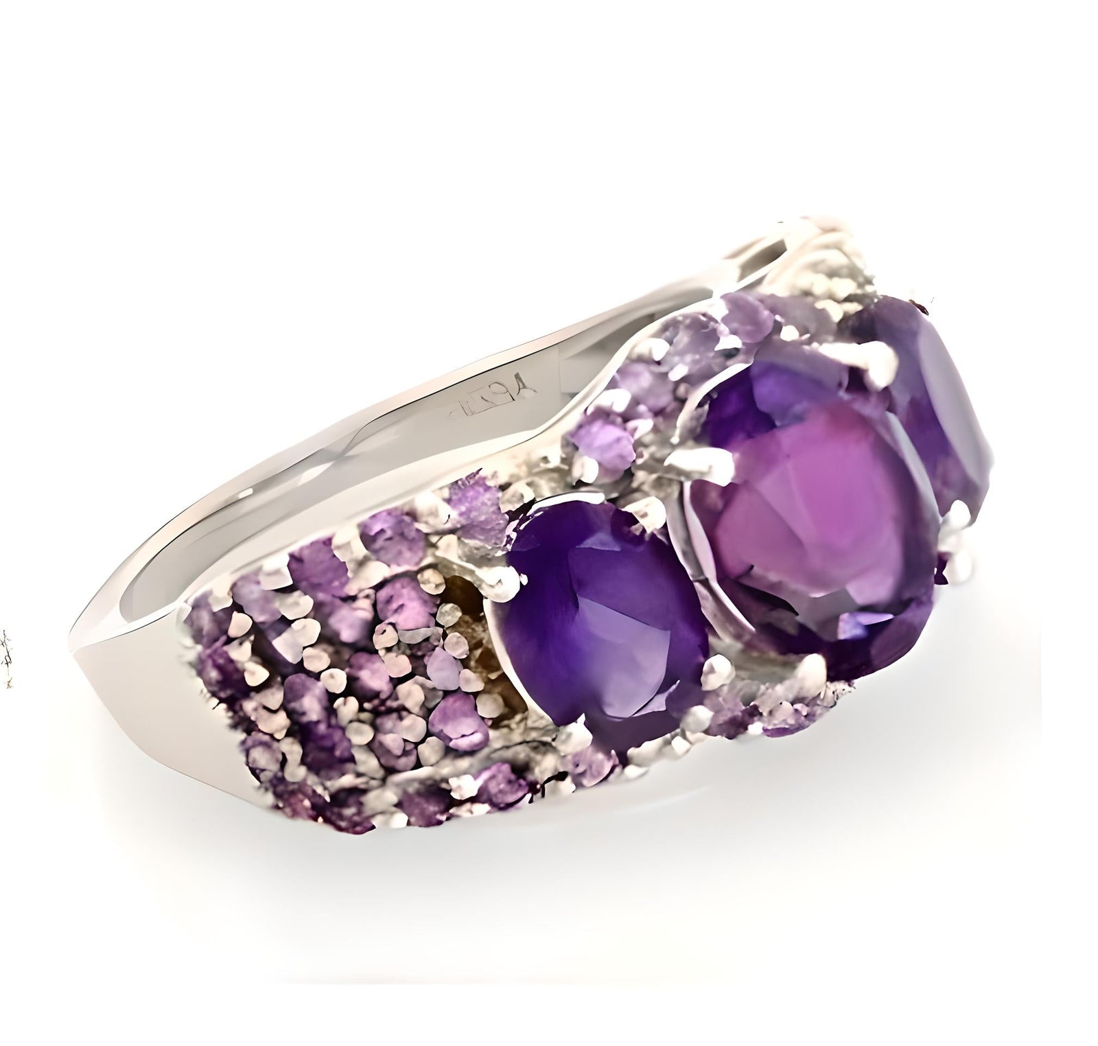 1CT Amethyst Trio Crown Ring - GEMPARA