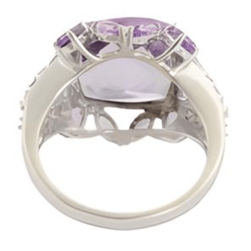 1CT Cushion Amethyst Cluster Ring - GEMPARA