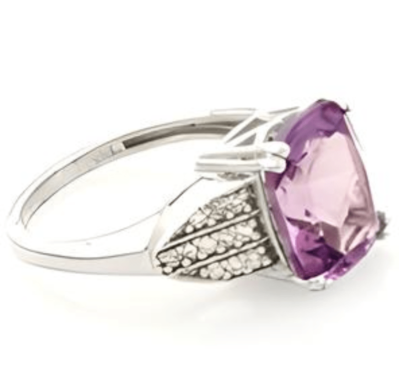 1CT Cushion Amethyst Ring - GEMPARA