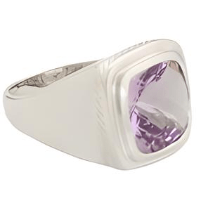1CT Cushion Amethyst Signet Ring - GEMPARA