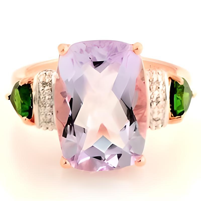 1CT Cushion Pink Amethyst Ring - GEMPARA
