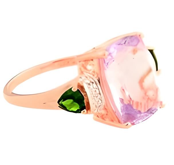 1CT Cushion Pink Amethyst Ring - GEMPARA