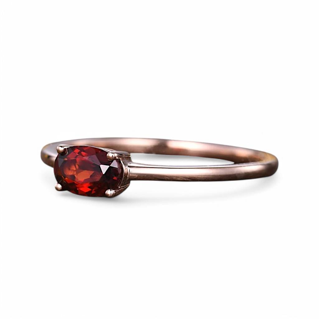 1CT East West Oval cut Garnet Ring - GEMPARA