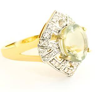 1CT Green Amethyst Arch Halo Ring - GEMPARA