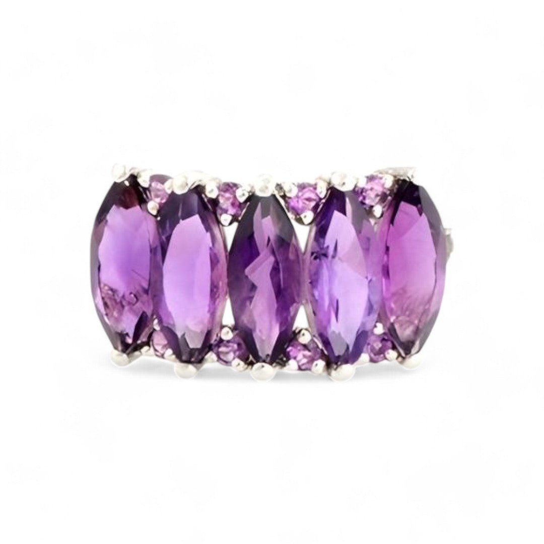 1CT Marquise African Amethyst Ring - GEMPARA