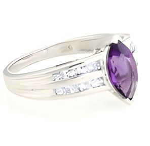 1CT Marquise Amethyst and Tanzanite Ring - GEMPARA
