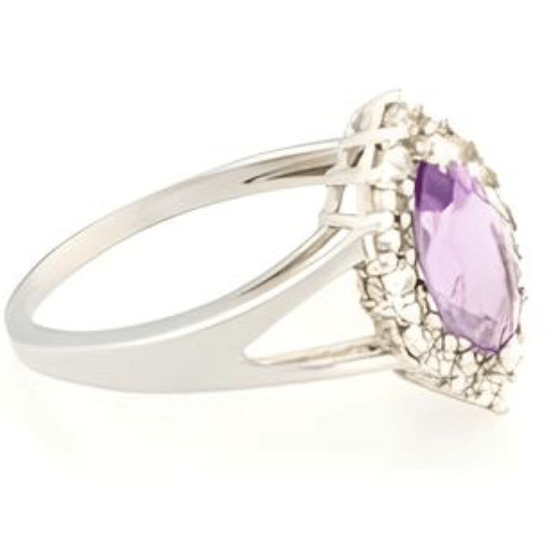 1CT Marquise Amethyst Halo Ring - GEMPARA