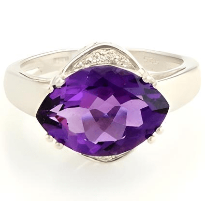 1CT Marquise Eyelet Amethyst Ring - GEMPARA