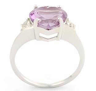 1CT mini Pink Amethyst Heart Ring - GEMPARA