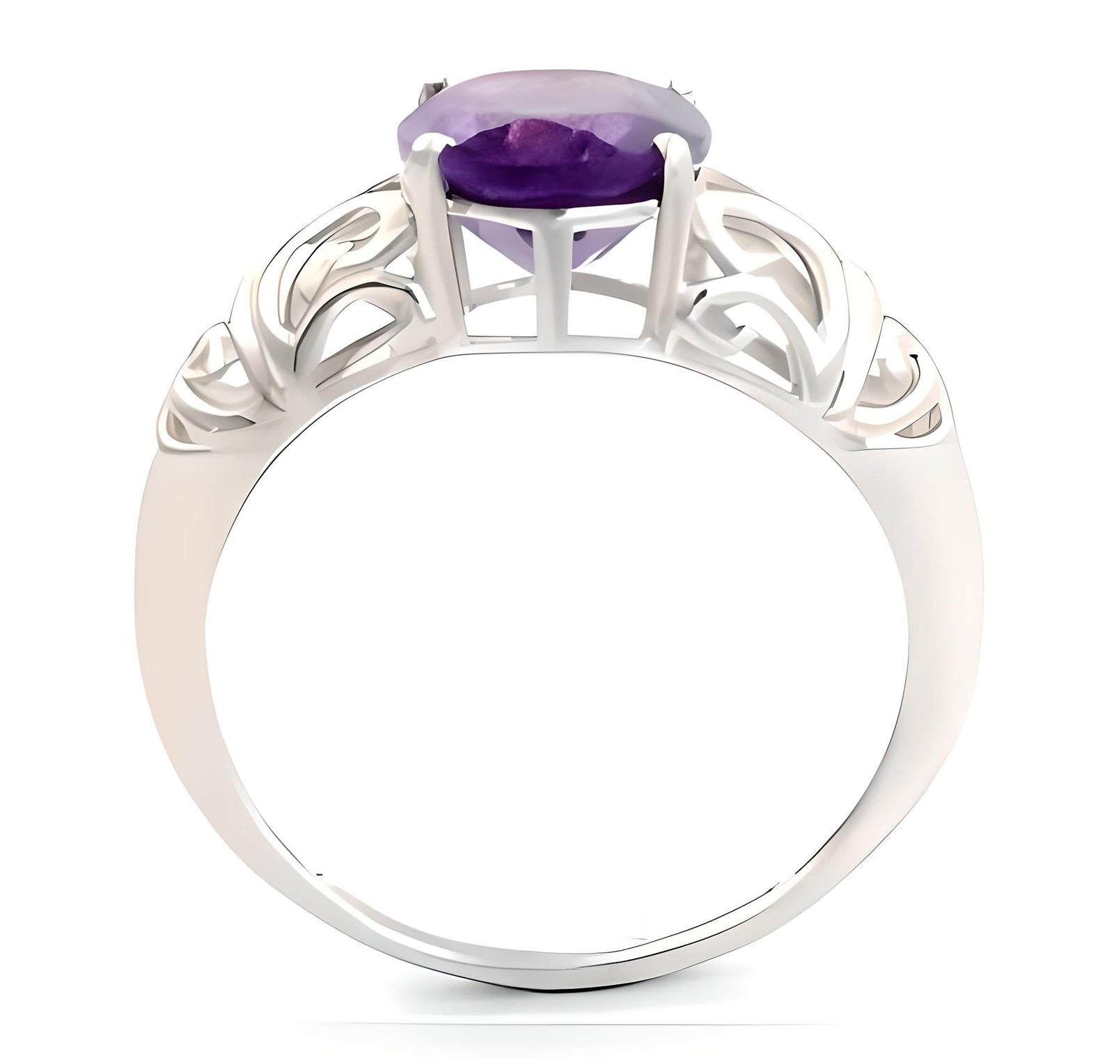 1CT Ornate Amethyst Ring - GEMPARA