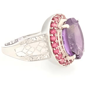 1CT Oval Amethyst and Garnet Ring - GEMPARA