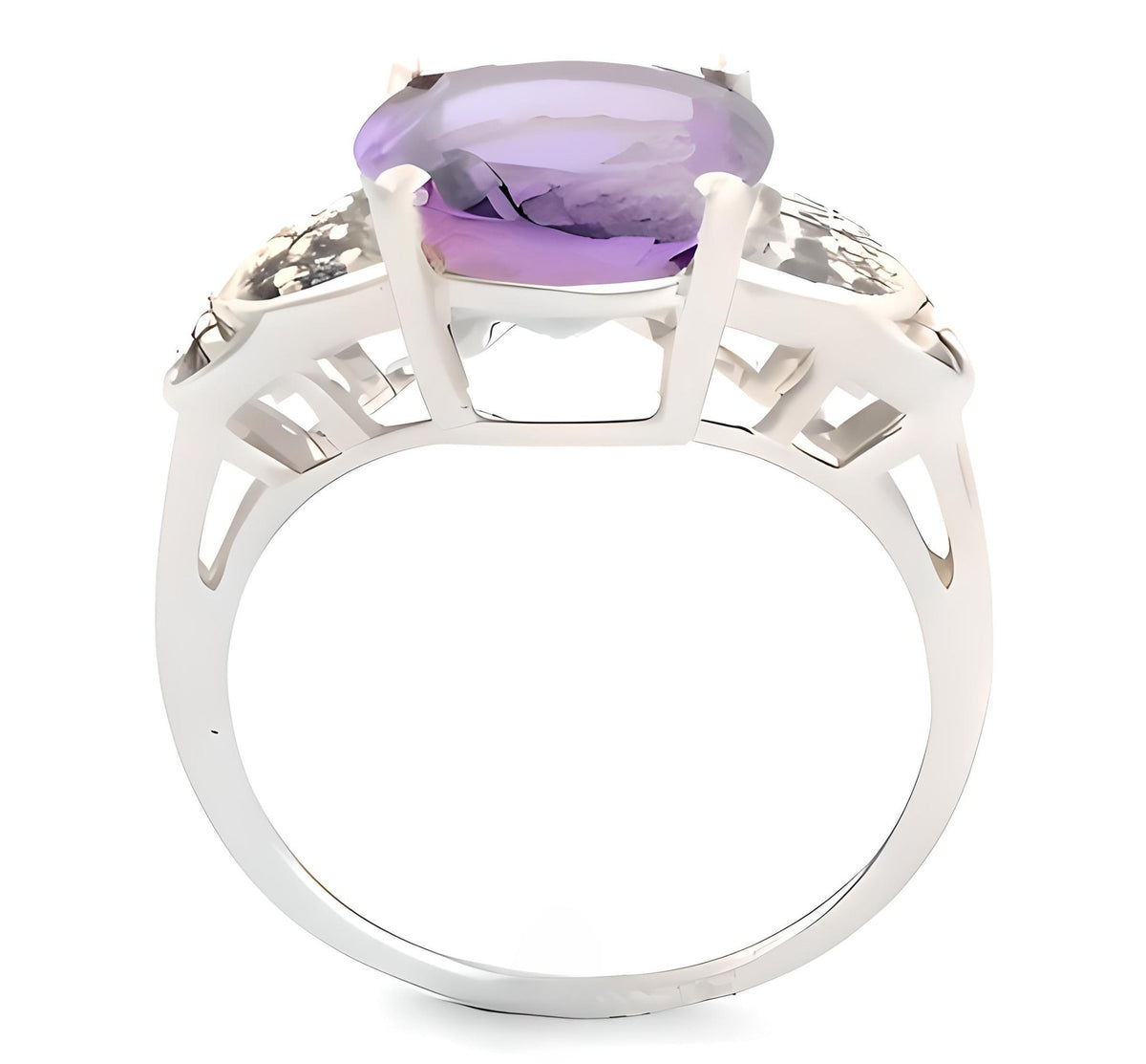 1CT Oval Amethyst Cluster Dome Ring - GEMPARA